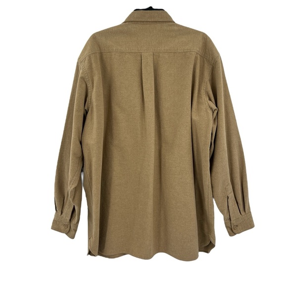 LL Bean Shirt Adult  XXL Tan Flannel Shacket Regular Fit Heavyweight - Picture 3 of 7